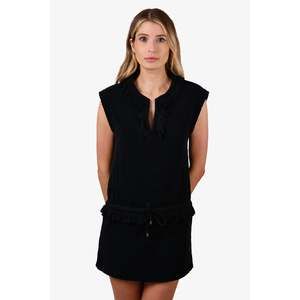 Pre-loved Chanel™ Black Cotton Terry Cloth Dress Size 38